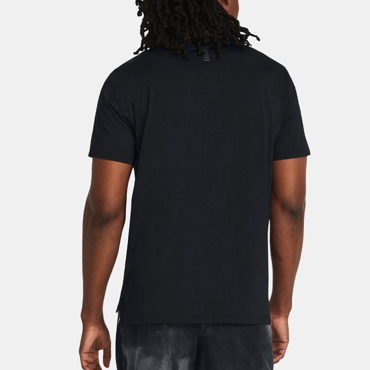 Under Armour Solid Logo Crew Neck Casual Short Sleeve T-Shirt Men Tops Black 1382648-001