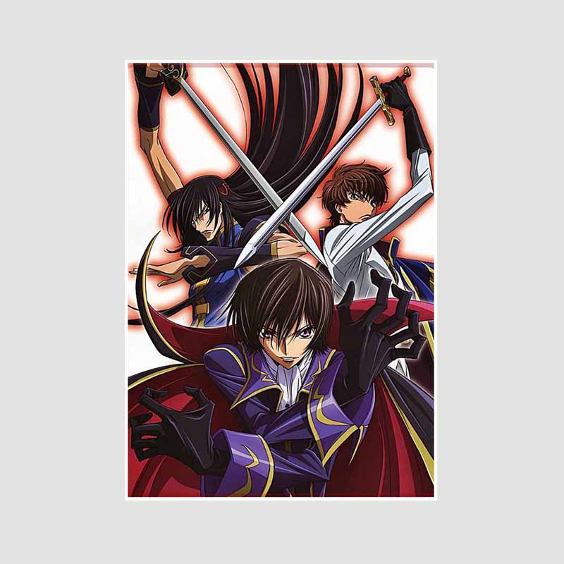 

White Paper Класичне аніме Code Geass Lelouch of The Rebellion Плакат Ретро Плакати та принти Малюнок Wall Art Decor DIY Home Room Decor Painting 30x21cm
