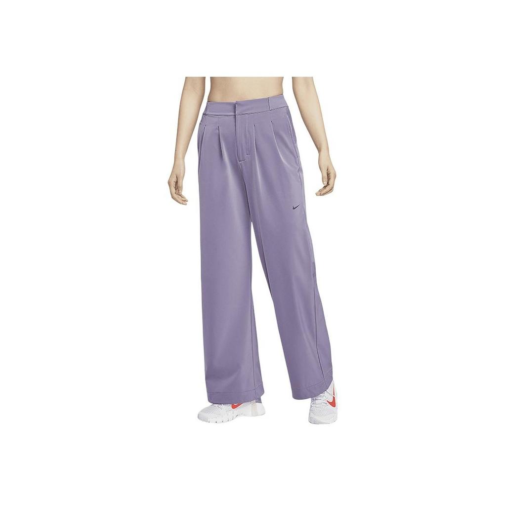Nike Solid Quick-Dry Thin Wide-Leg Casual Pants Women Bottoms Purple FQ2167-509