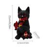 Black Cat Statue Halloween Decorative Holiday Statue Decorative Cat Eating Dwarf Figurine For Display Cabinet Nightstand Dining