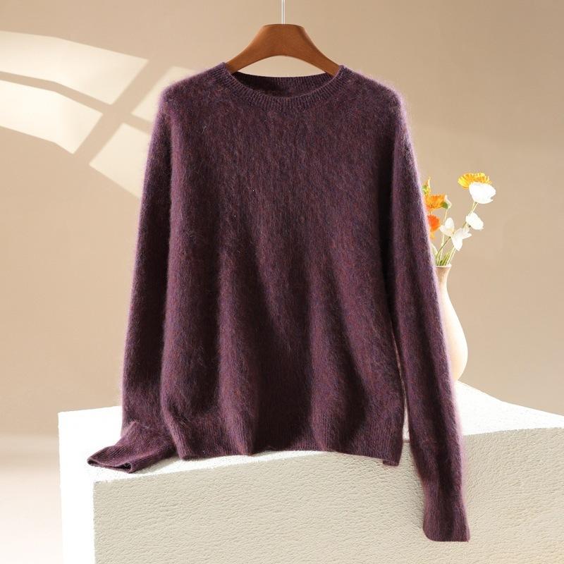 New Autumn-winter Women's Round-neck Pullover Sweater in Candy Colors, Soft and Cozy Inner Layer Top