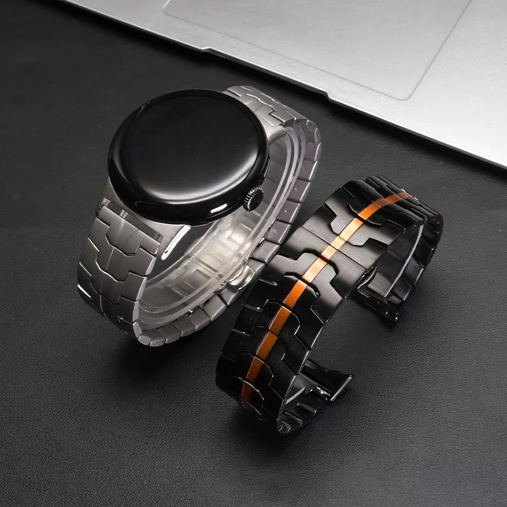 Watch Band For Google Pixel Watch 3 41mm/Watch 2/Watch Butterfly Clasp Stainless Steel Wrist Strap