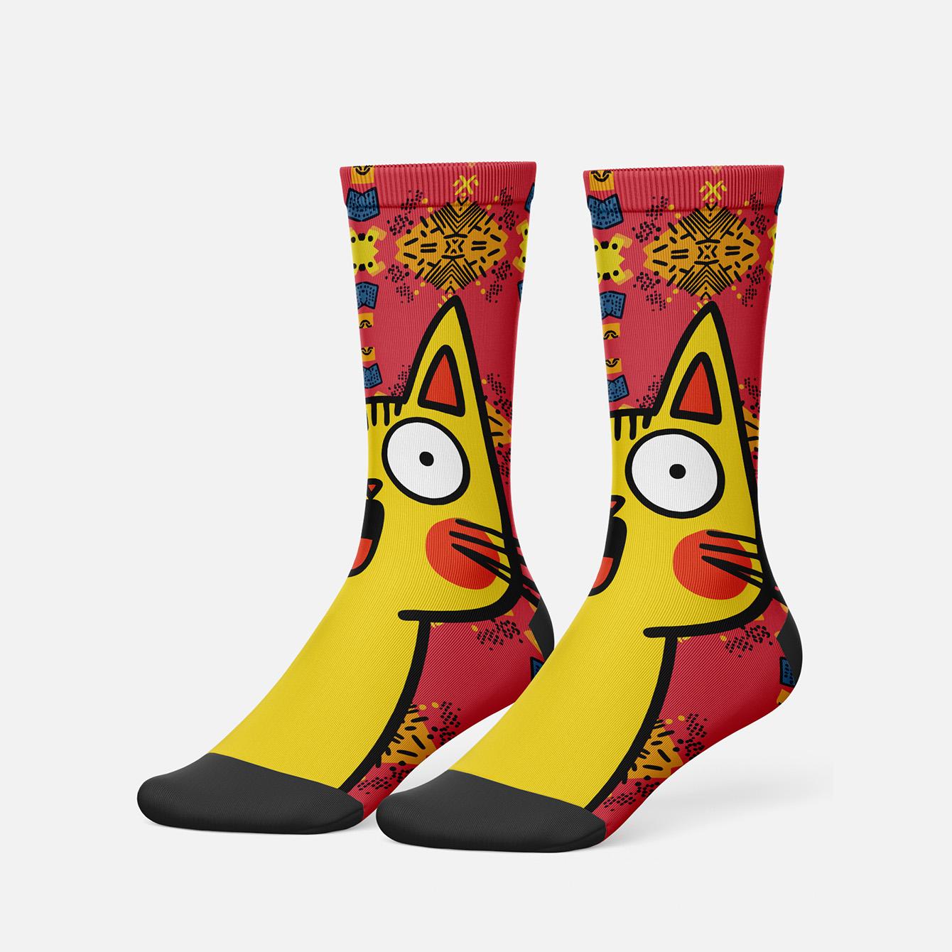 360 Digital Printing Spandex Blank Customized Socks ODM Service Low Minimum Order Quantity Quick Sample Delivery 36-46 оранжевый