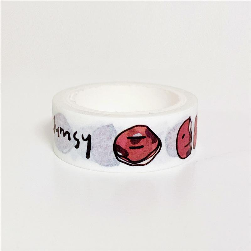 5m Washi Tape Heart Cake Pattern Black White Decorative Paper Tape for Journaling Sealing Stickers Stationery Ins Style