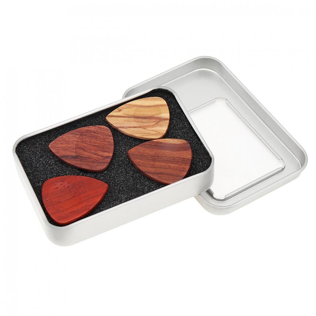 4ks Dřevěný materiál Trsátka ke strunným nástrojům Plectrum Příslušenství pro akustické basové elektrické kytary Ukulele