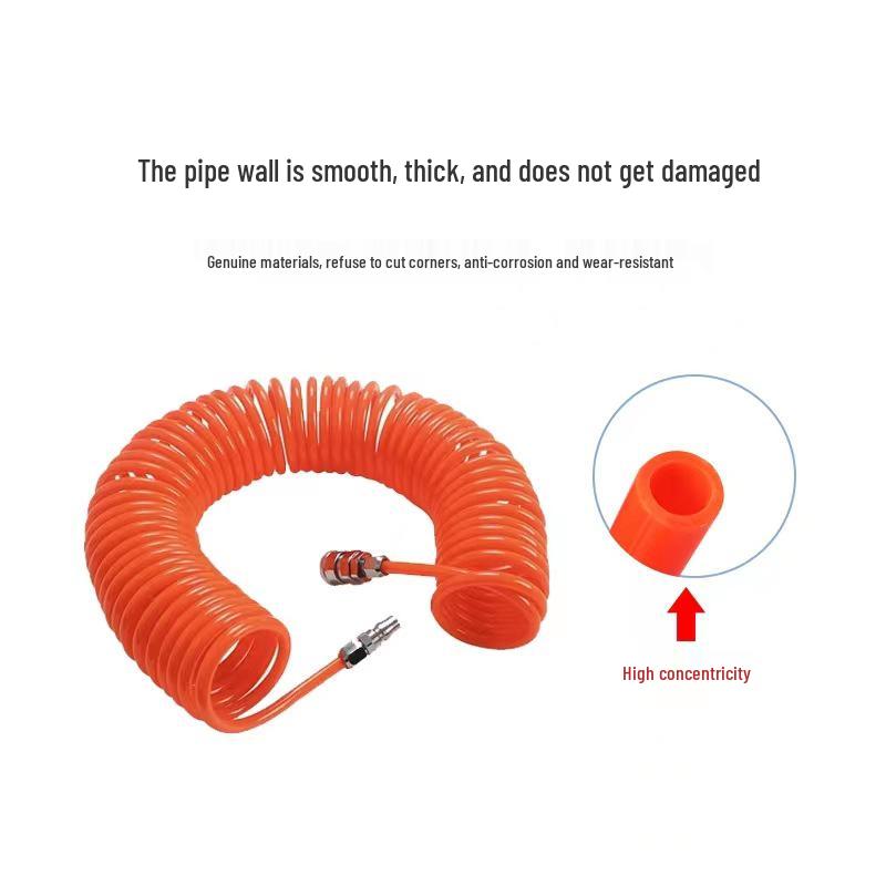8mm High-Pressure Spiral Air Hose with Quick Connect for Air Compressors (5*8)