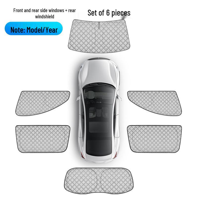Xiaopeng M03 X9 P7+ Car Sunshade: Thick Insulation, Sun Protection, Privacy Curtain for Side Windows.