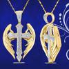 Fashion Angel Wings Pendant Necklace Ladies Cross Guardian Zircon Accessories Anniversary Party Banquet Gifts