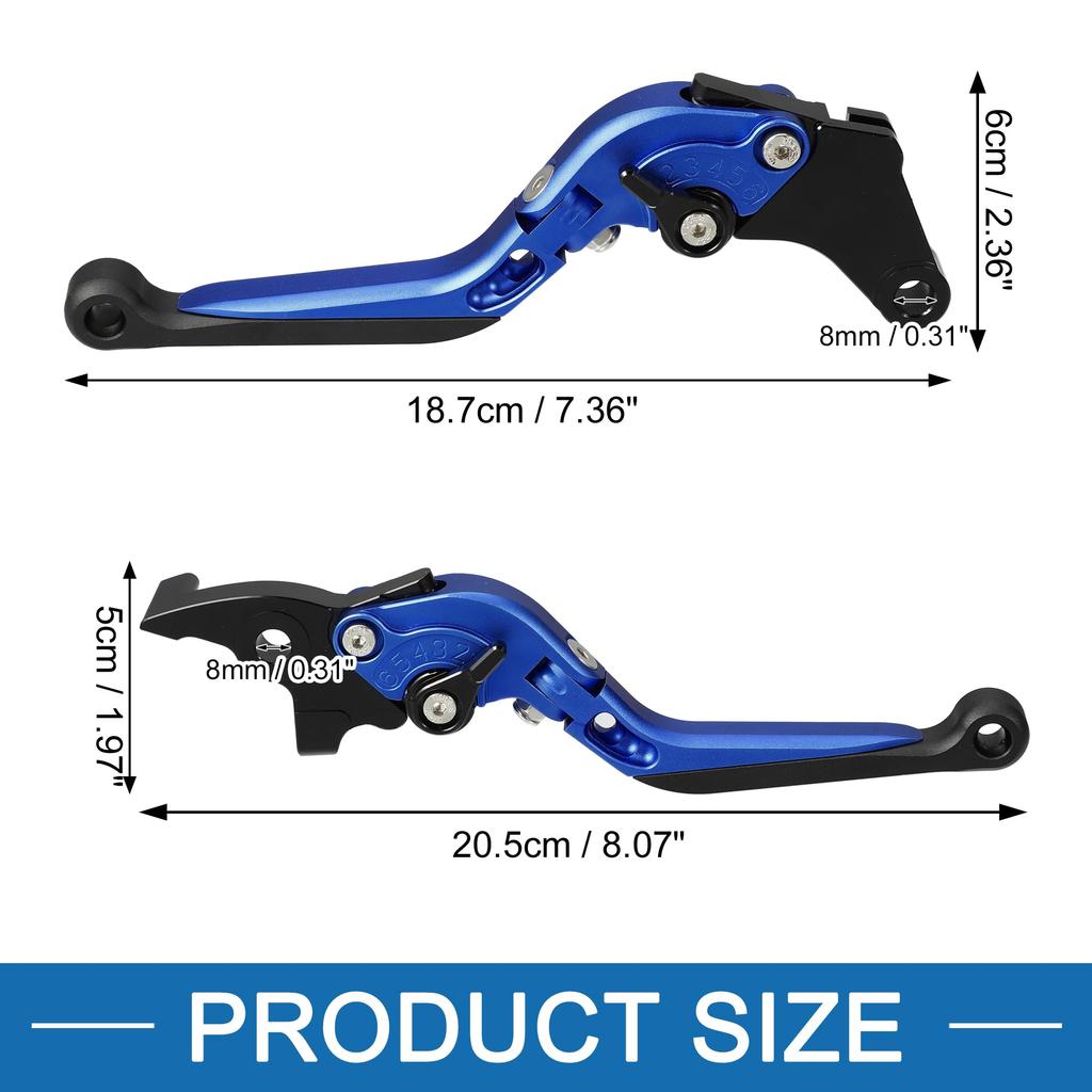 A Pair of ABSOPRO Suzuki Variable Folding Motorcycle Brake Clutch Levers Black Blue for GSX-R125 2020-2021