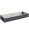 Metal Raised Garden Bed Planter Box Outdoor Planters for Growing Flowers, Herbs, Grey, 241x90.5x30cm