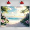 Paradise Beach Tapestry for Travel Lovers, Nature and Coastal Style Room