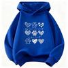 Cute Dog Paw with Love Heart Graphic Hoodie Kids Children's Sweatshirt Hoody for Boys Girls Kawaii Casual Hoodies