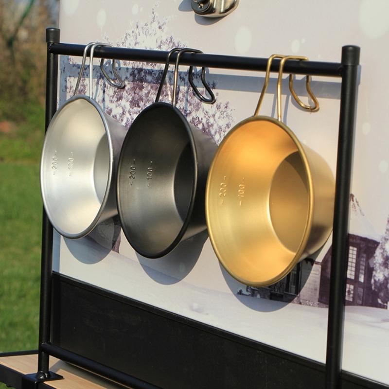 Stainless Steel Camping Cup 16.5x12cm Portable for Barbecue Hiking Camping Picnics Hangable Soup Bowl