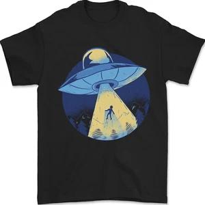 Funny Alien Abduction UFO Mens T-Shirt 100% Cotton
