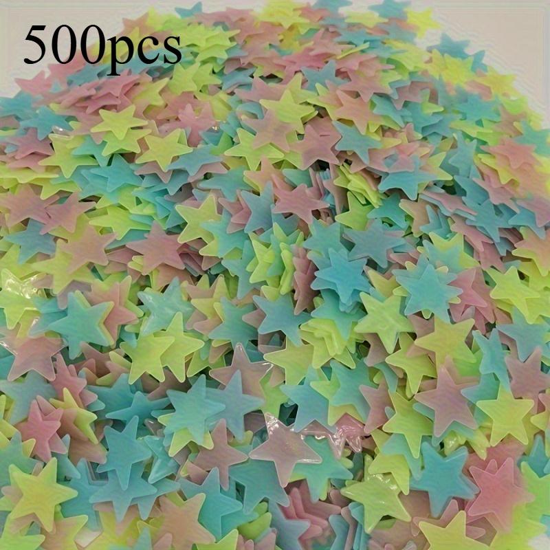 300pcs/500pcs Glow Star Wall Stickers - Glowing Plastic Pictures for Home Art Decoration and Ceiling Wall Decoration