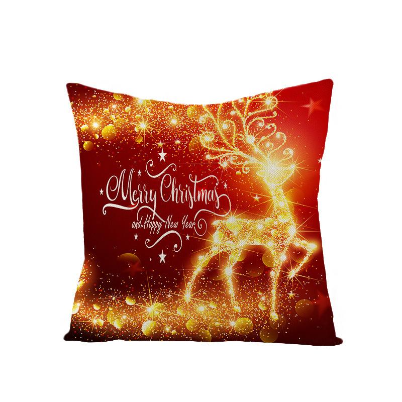 New Christmas Pillow Cover Printed Decorative Cushion Cover Home Sofa Cushion Linen Sofa Back