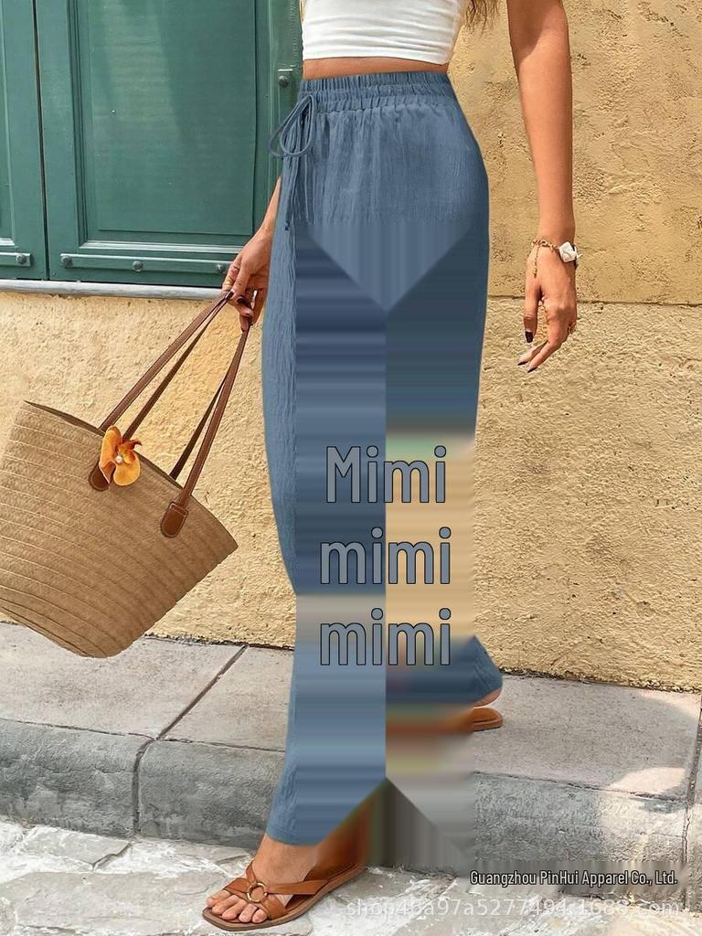 New 2026 Casual Drawstring Hollow Loose Wide-Leg Trousers