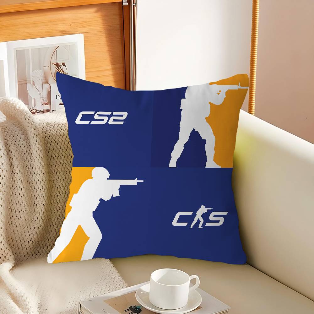 C-Counter-S-Strike CS 2 LOGO Cushion Cover Decorative Pillow Sofa Home Decor Case Pillow Cases