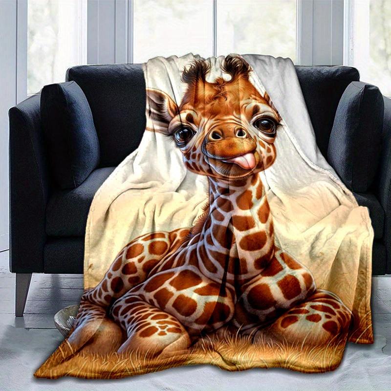 

1pc. Cute Giraffe Print Blanket - Perfect for Home, Office, Outdoor Use, Gift Idea, Suitable for All Seasonsz041759 75x90cm