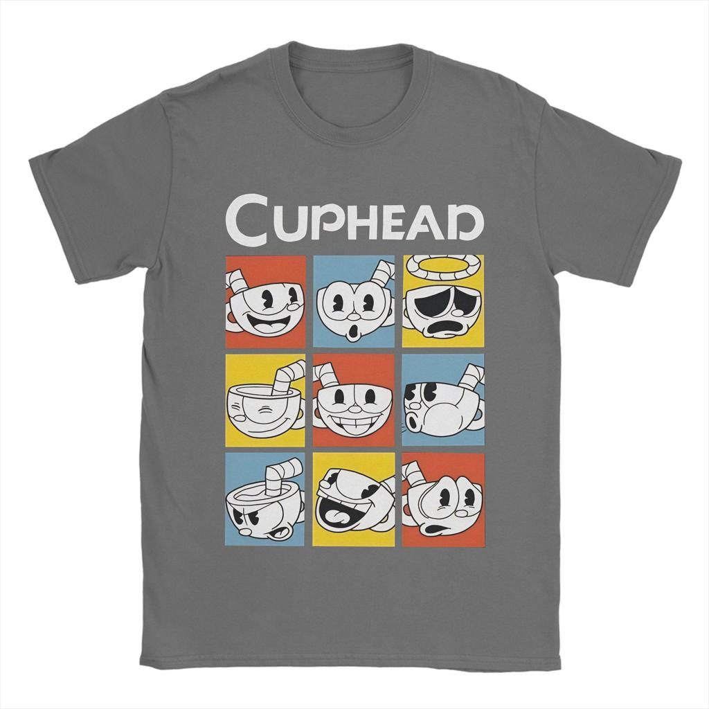 The Cuphead Show T Shirts Mens  Cotton Funny TShirts Round Collar  Tee Shirt Short Sleeve Tops Party
