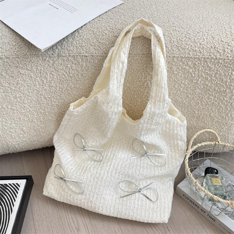 1 High-value Polka Dot Bow Gentle Shoulder Armpit Bag Lazy Wind Handbag Large-capacity Vest Bag