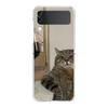 Transparent Phone Case For Samsung Galaxy Z Flip 3 4 5 6 7 Hard Folding PC Z Flip3 Flip4 Cover Funny Animal Cat