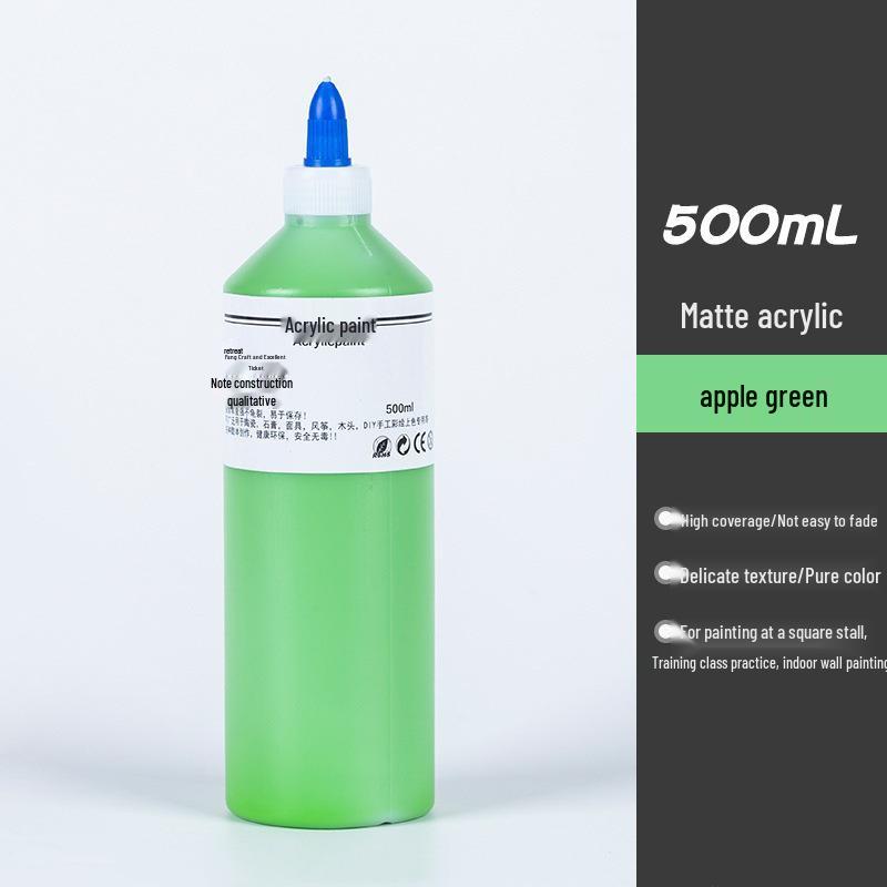 500ml Čtvercová láhev Akrylová barva pro dětské graffiti, Malování sádrových panenek a Omalovánky pro mateřskou školu