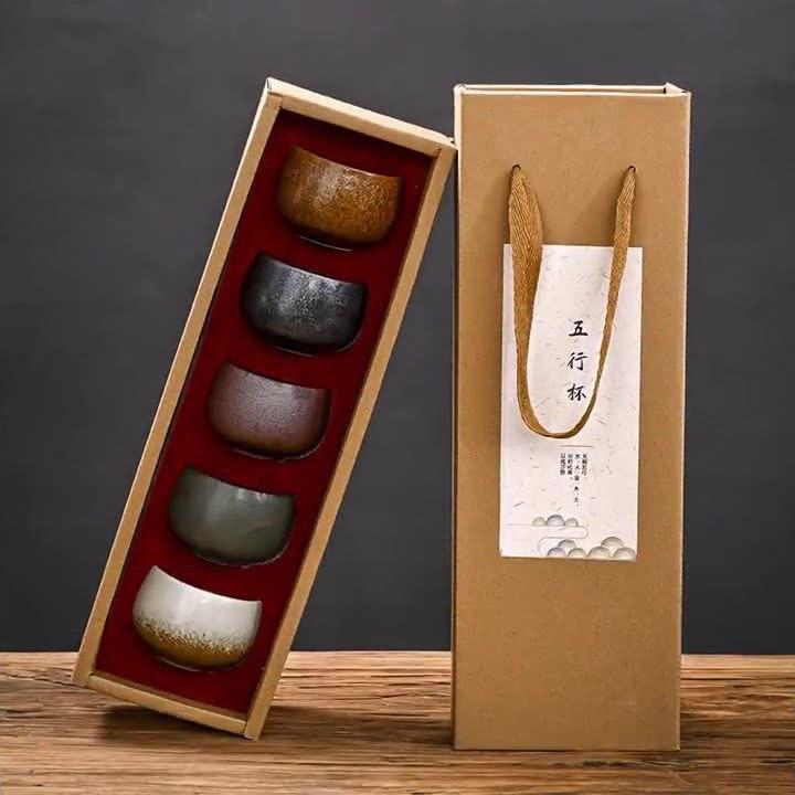 Light Luxury Ceramic Master Cup Gift Box, Kung Fu Tea Set, Teacup Business Souvenir Gift, Gift Box Set For Elders