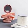 with Lid Desktop Storage Box Multilayer Earring Ring Box Rotating Plastic Stand  Women