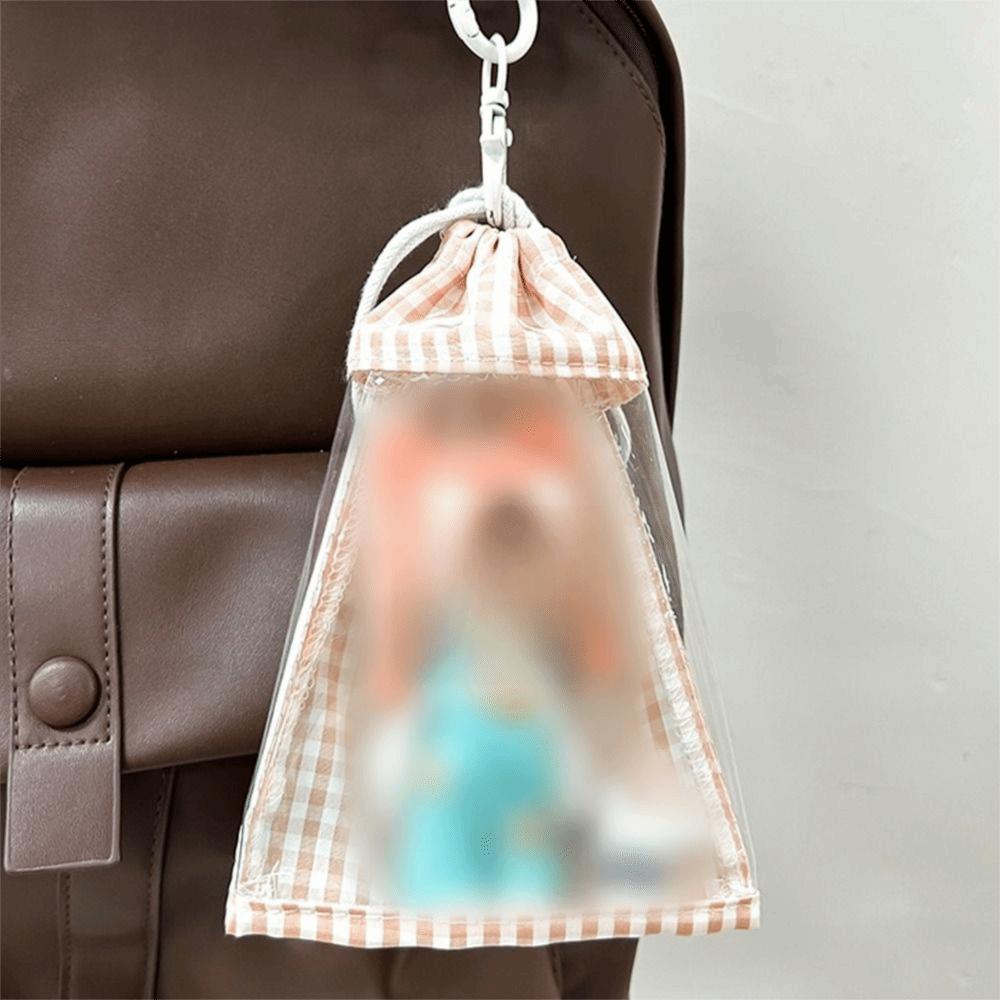 Bolsa de Exibição de Bonecas Gingham Grande Capacidade Bolsa de Armazenamento de Maquiagem Nova Bolsa com Cordão Bonecas