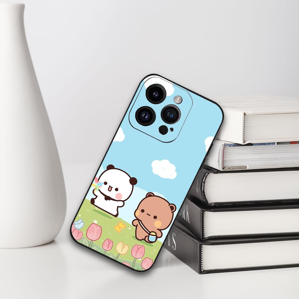 Cute Cartoon BUBU DUDU Phone Case For Iphone 16 15 11 13 14 Pro Max 7 8 Plus X Xr Xs Max 12mini Black Shell Cover Case