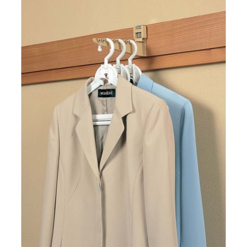 Fuji Pax Tiger Crown Hanger Rack, Beige, 40 X 252 X 100mm, Japanese-Style Nageshi Hanger, 2-Piece Set, ABS Resin, 10 Hooks, 10kg Weight Capacity, 2451