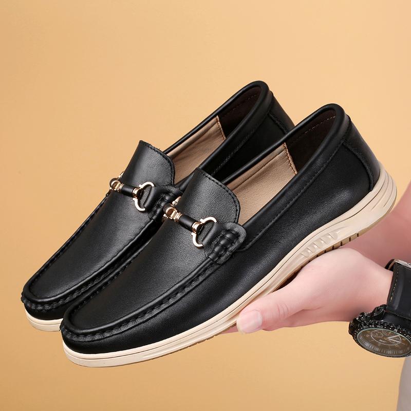 Luxury Brand White Loafers Men's Leather Shoes Designer Shoes Soft Sole Comfortable Casual Dress Shoes High Quality Moccasins