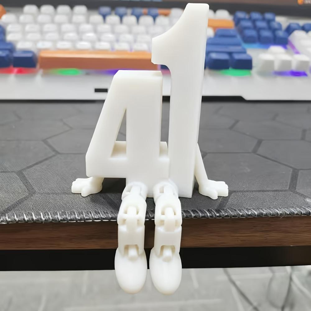 Movable 41 Digital Home Statue Ornament, Exclusive Design Birthday Gift for Friends, Desktop Ornament Enthusiast Gift белый