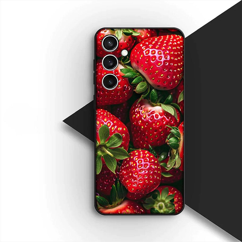 Kirsch Erdbeer Frucht Sommer Avocado Zitrone Hülle für Samsung Galaxy S25 S24 S23 FE Ultra Plus S7 Edge S25+ S23+ A56 5G Hülle