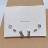 Set da 6 orecchini a lobo con personalità, Orecchini a lobo Ragno Fiore Diamante Scintillante Stile Dolce e Cool, Temperamento Piccolo ed Esquisito