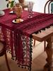 Red Christma Tablecloth Kitchen Vintage Diamond Tablecloths for Rectangle Tables or Party Banquet Dining Wedding Decorations