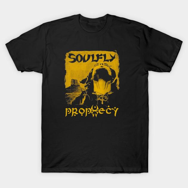 

Men Black Print T-shirt Soulfly Prophecy No-Cut Transfer Paper Print Cotton Tshirt L чорний