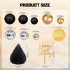 25pcs Man Cake Topper Disco Ball Palm Leaves Black Gold Boho Cake Decoration for Boy Bohemian Wedding Baby Shower Birthday Party