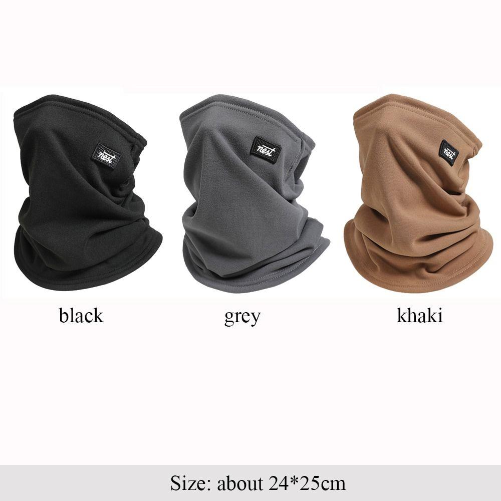 Solid Color Neck Gaiter Fleece Half Face Mask Fashion Ski Tube Scarf  Men & Women