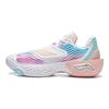 Li Ning Dempende Antislip Slijtvaste Ademende Veerkrachtige Grip Lage top Basketbalschoenen Heren Wit Roze ABFW003-1