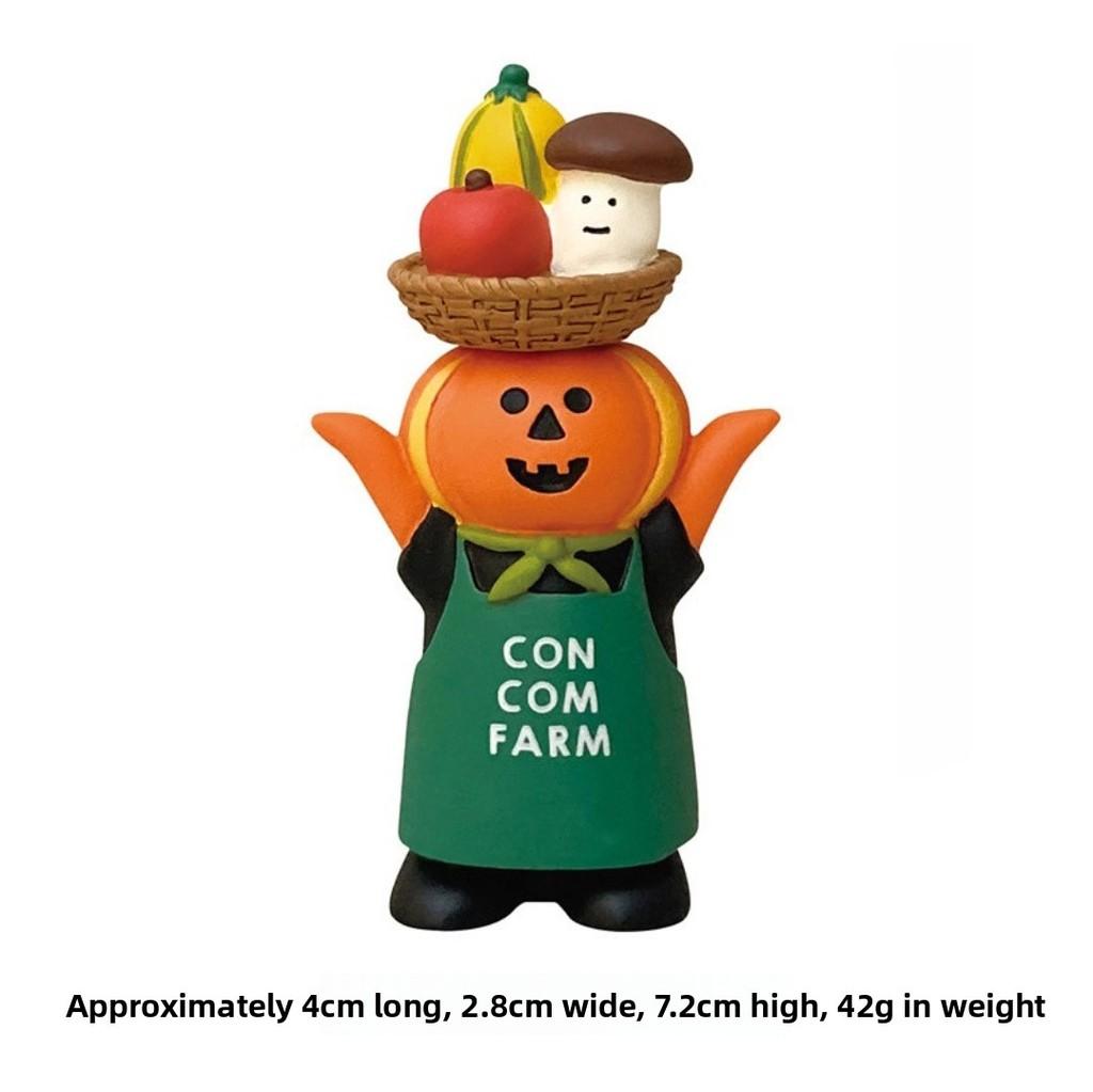 Autumn Harvest Resin Cat Figurine With Cute Cartoon Design For Gift And Collection