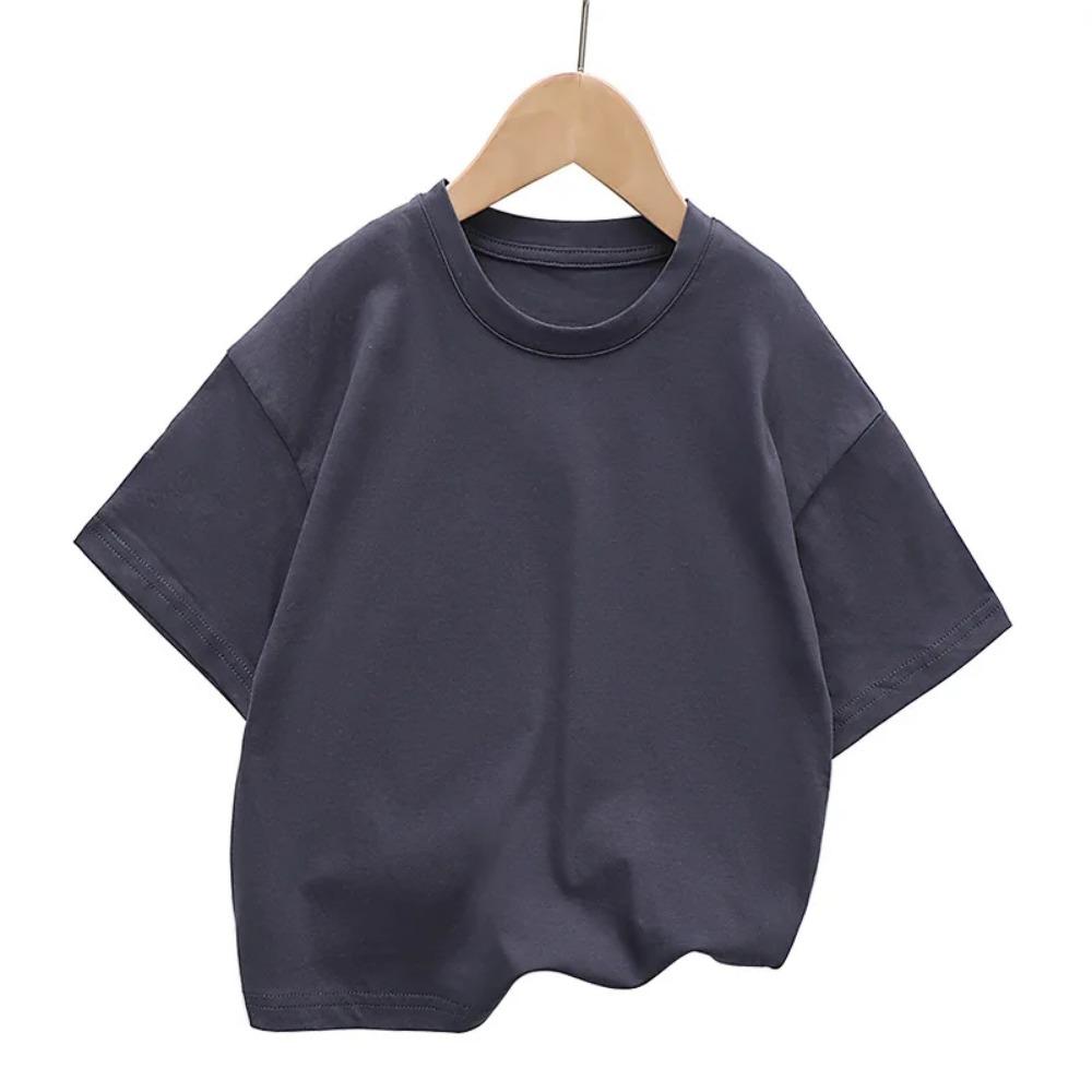 Summer Children s Short Sleeved T-shirt New Fashion Kids Shoulder Down T-shirt Top Cotton Trendy Student  Tee 2-12 Years Old 110