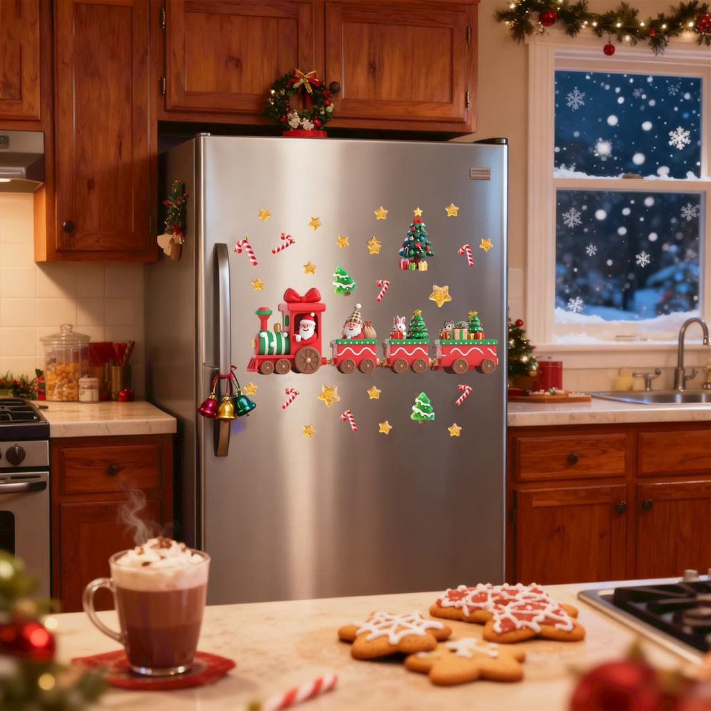 Christmas Door Stickers Train DIY Holiday Decoration Stickers