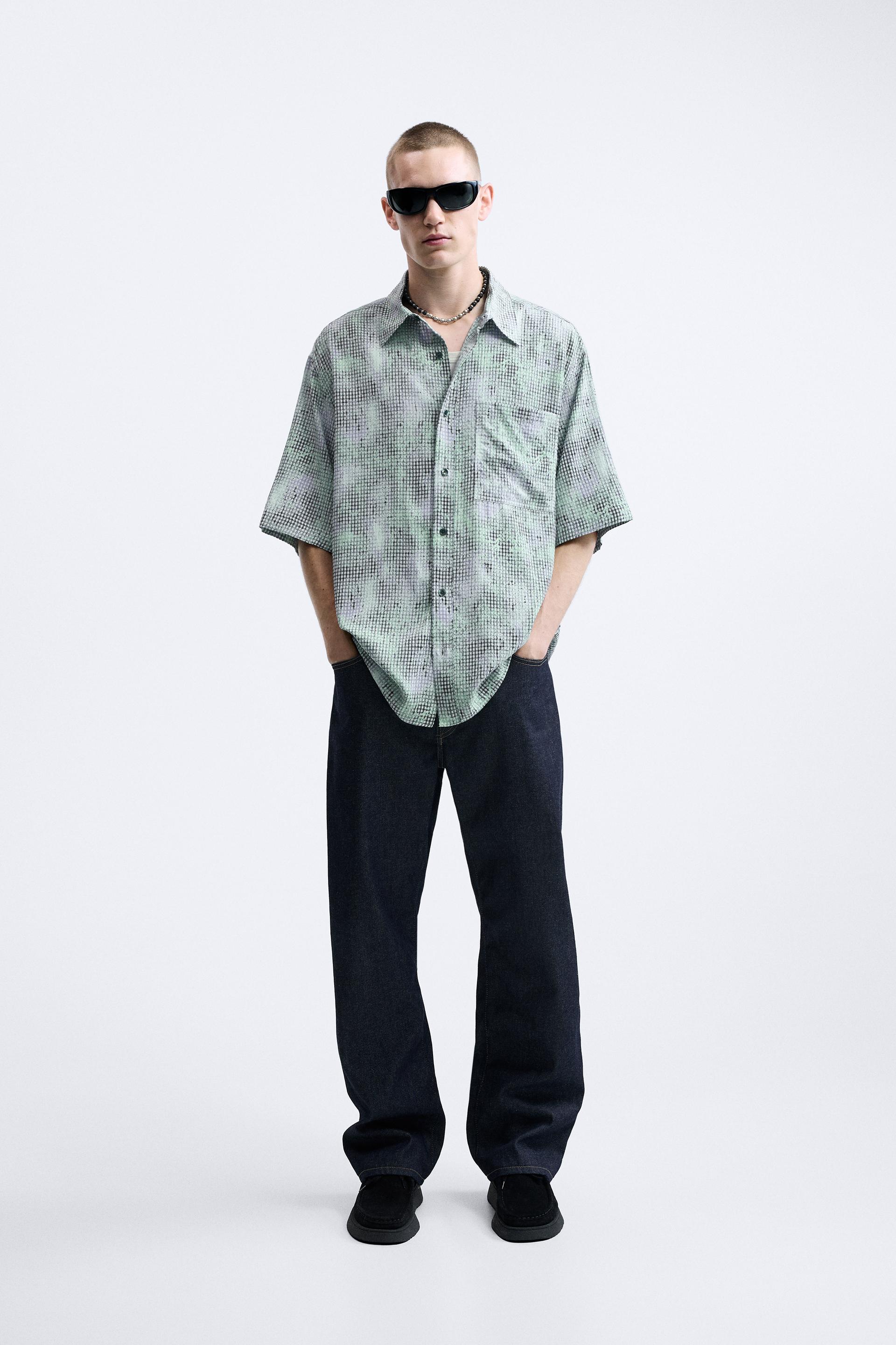 

РУБАШКА С ПИКСЕЛИРОВАННЫМ ПРИНТОМ