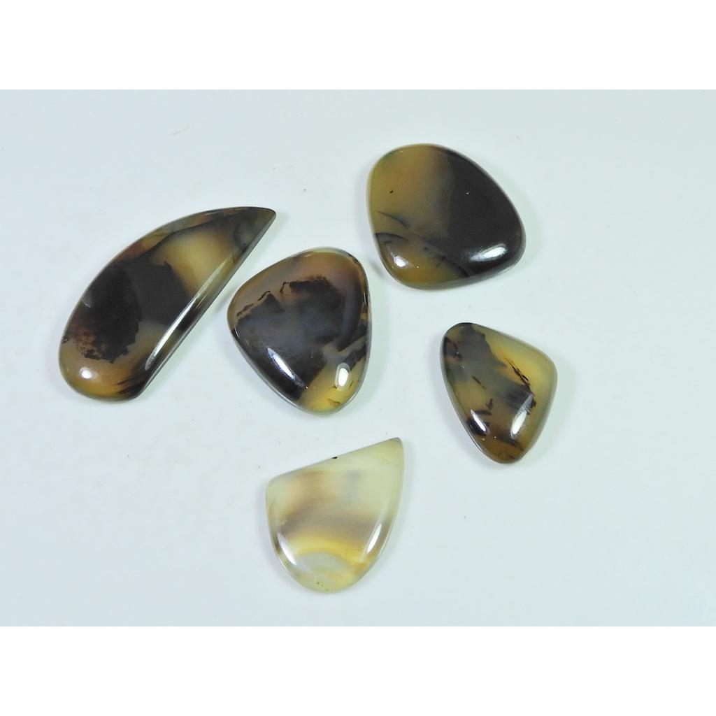 05Pcs Natural Montana Agate Fancy Cabochon Loose Gemstone 120Cts. Lot C-491