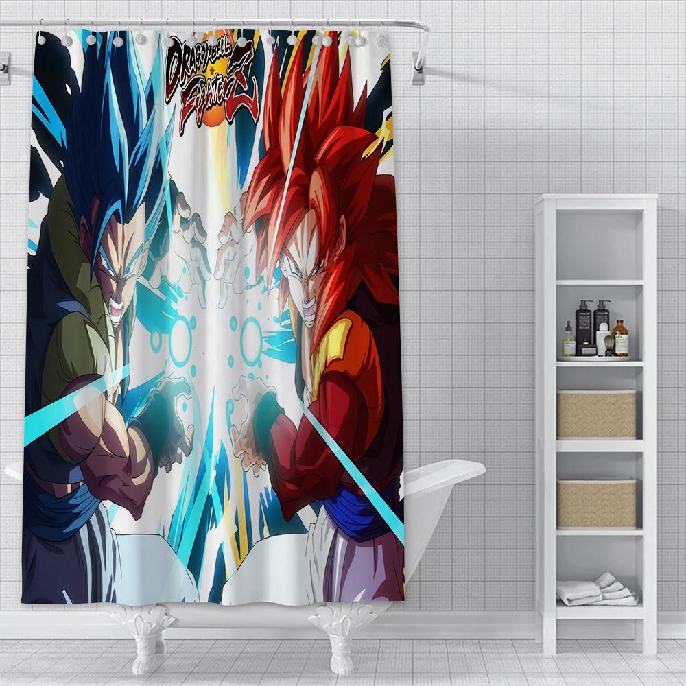 Anime B-balls Shower Curtain Waterproof Polyester Fabric Paint Bath Curtains B-balls Bathroom Decor D-dragons Curtain With Hook