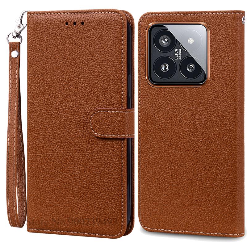 Mi 14 Mi14 Xiaomi14 Pro Case For Xiaomi 14 Case Leather Wallet Flip Case For Xiaomi 14 Pro Cover Coque For Xiaomi Mi 14 Fundas
