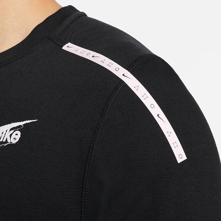 Nike Logo Crew Neck Long Sleeve Sweatshirt Men Tops Black DQ4793-010