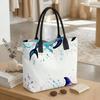 Watercolor Mermaid Tail Printed Tote Bag Large Capacity Fashion Casual Shoulder Handbag for Daily Use